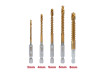 Свредло-Фрезер HSS+TIN 5бр. &Oslash;3-8mm к-т - 1/4 HEX thumbnail