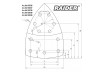 Шкурка Velcro 150x150x100mm 11 отвора 10бр P60 за мултишлайф thumbnail