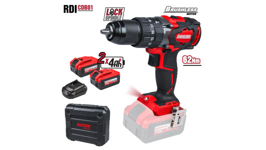 Бормашина акум. ударна 20V 2-ск. 2x4Ah 62Nm RAIDER INDUSTRIAL RDI-CDB01 image
