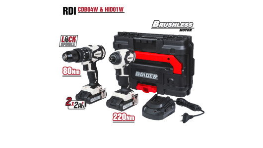Surubelnita cu impact brushless RDI-CDB04W si HID01W 2x2Ah image