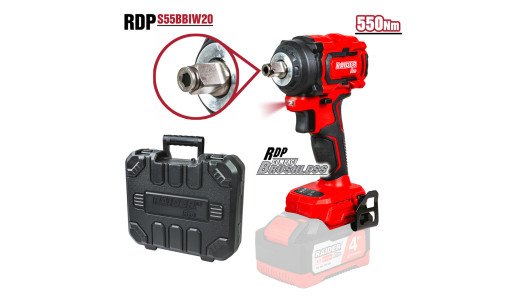 R20 Brushless Impact Wrench 1/2" 400Nm Case Solo RDP-BCBIW20 image