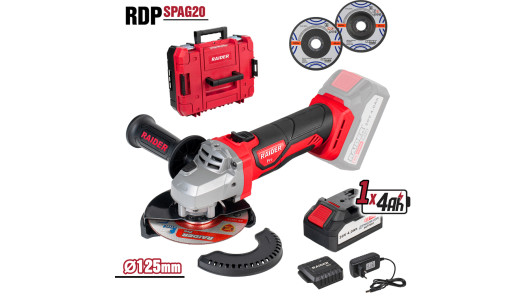 R20 Polizor unghiular &Oslash;125mm 4Ah 2 discuri Cutie RDP-SPAG20 image