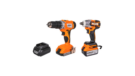 Cordl. Hammer Drill &&nbsp; Brushl. Wrench 18V 4Ah 2Ah BK-CDIBIW3 image