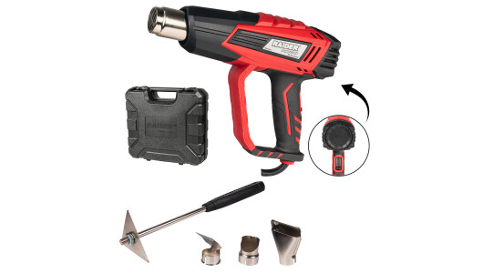 Heat Gun 2000W 2 stages t° adj. 5 accessories case RD-HG27 image