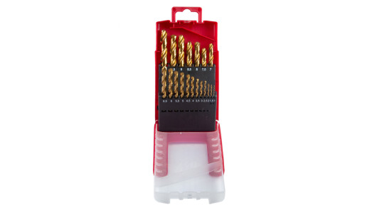 Drill Bits 19pcs. &oslash;1-10mm HSS+TIN Set image