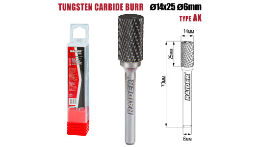 Freza debavurare Tungsten Carbon tip AX &Oslash;14x25 &oslash;6mm RDP image