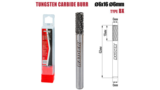 Tungsten Carbide Burr type BX &Oslash;06x16 &oslash;6mm RDP image