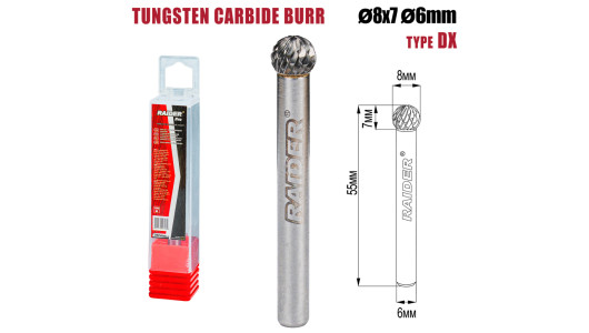 Freza debavurare Tungsten Carbon tip DX &Oslash;08x07 &oslash;6mm RDP image