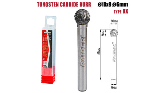 Tungsten Carbide Burr type DX &Oslash;10x09 &oslash;6mm RDP image