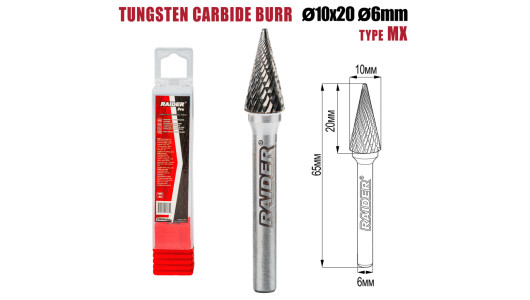 Freza debavurare Tungsten Carbon tip MX &Oslash;10x20 &oslash;6mm RDP image