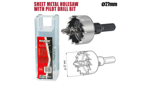Sheet Metal Holesaw &Oslash;27mm with Pilot HSS Drill Bit image