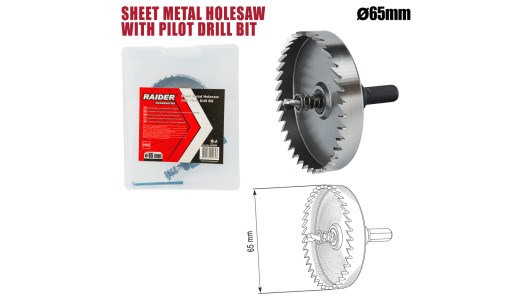 Sheet Metal Holesaw &Oslash;65mm with Pilot HSS Drill Bit image