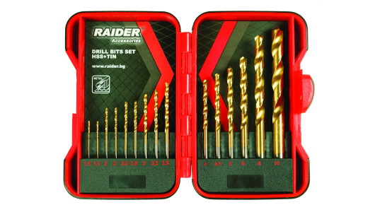 Drill Bits 15pcs. &oslash;1.5-10mm Set HSS+TIN image