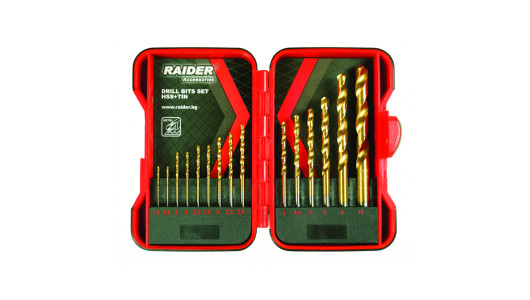 Drill Bits 15pcs. &oslash;1.5-10mm Set HSS+TIN image