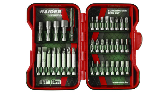 Screwdriver Bits 1/4" 37 pcs. Set RAIDER image