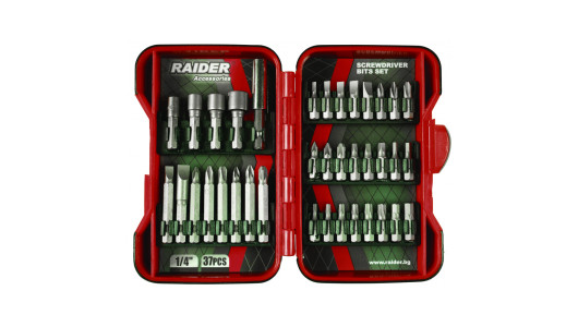 Накрайници 1/4" 37 бр. к-т RAIDER image