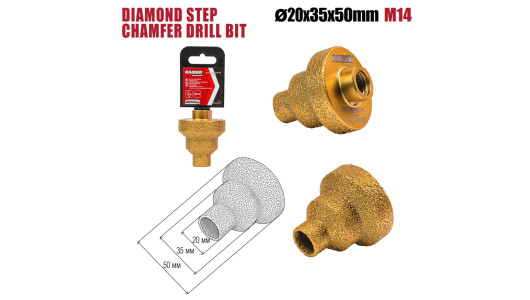 Freza diamantată treptată pentru șanfren &Oslash;20-35-50mm M14 image