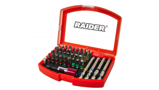 Screwdriver Bits & magnetic holder 1/4" 42 pcs. Set RAIDER image