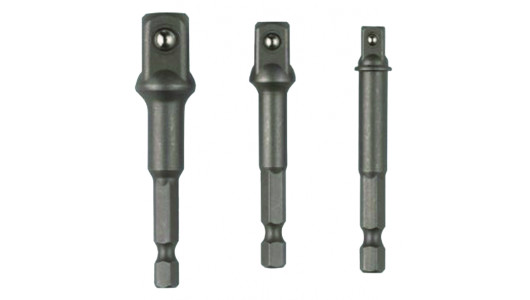 Adapters set 1/4" HEX to 1/4", 3/8", 1/2" square 3 pcs. RD image
