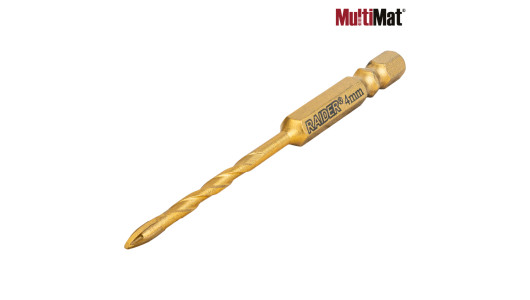 Drill Bit MultiMat 4Cut TIN Hex 1/4" &Oslash;4 mm image