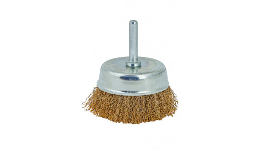 Wire cup brush brassed &oslash;50mm (2") with shank image