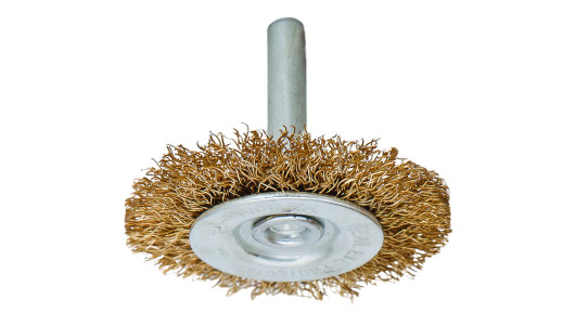 Wire wheel brush brassed &oslash;50mm (2") with shank image