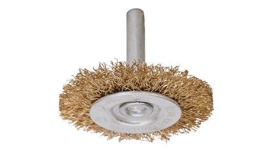 Wire wheel brush brassed &oslash;75mm (3") with shank image