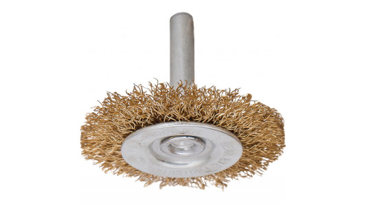 Wire wheel brush brassed &oslash;75mm (3") with shank image