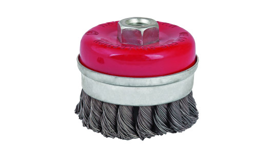 Twist knot wire cup brush &oslash; 75mm heavy duty angleg. image