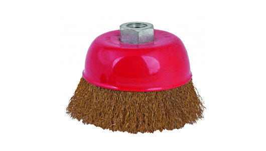 Wire cup brush brassed &oslash; 75mm for angle grinder image