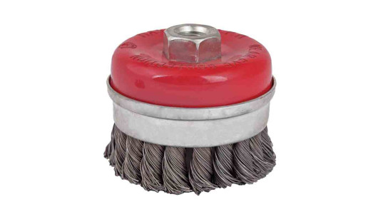 Twist knot wire cup brush &oslash;100mm heavy duty angleg. image