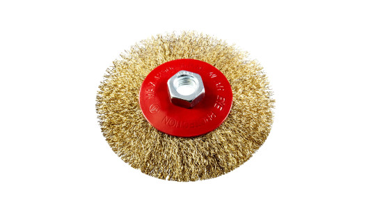 Brass-coated Wire Conical Brush Ø115mm for Angle Grinder M14 image