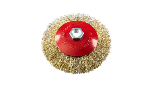 Brass-coated Wire Conical Brush &Oslash;125mm for Angle Grinder M14 image