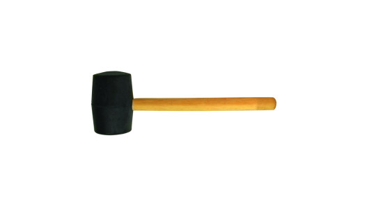 Rubber mallet round wooden handle black 445g BS image