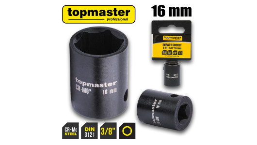 Вложка ударна 6 стенна 3/8"х16mm TMP image