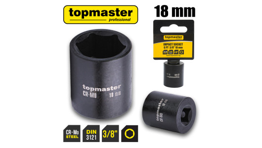 Вложка ударна 6 стенна 3/8"х18mm TMP image