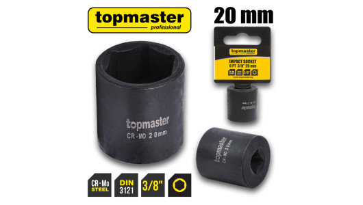 Вложка ударна 6 стенна 3/8"х20mm TMP image