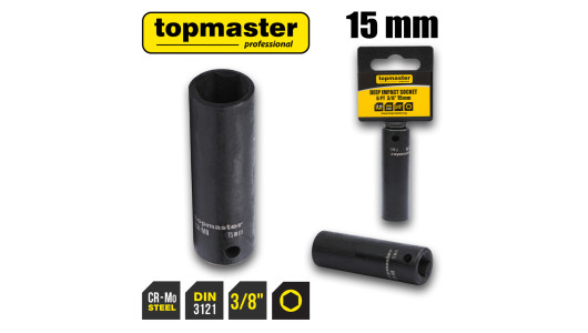 Вложка ударна удължена 6 стенна 3/8" х 15mm TMP image