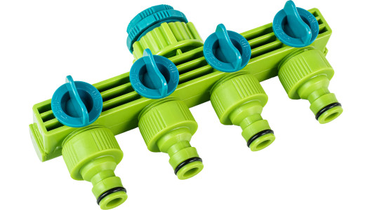 Hose connector 4 way with stop 1/2-3/4" TG image