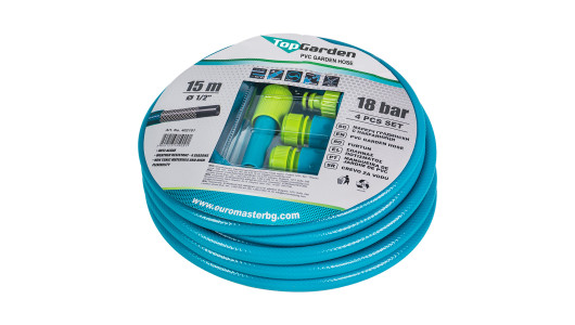 Garden hose with 4 pcs set 1/2 x 15m TG image