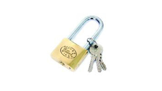 Brass pad lock long shackle 50mm TS image