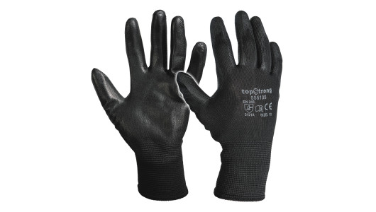 Gloves PU coated- black, size 10 image