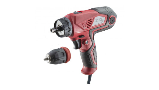 Винтоверт 400W 2-ск. 6m кабел бърза смяна в куфар RAIDER PRO RDP-CDD09 image