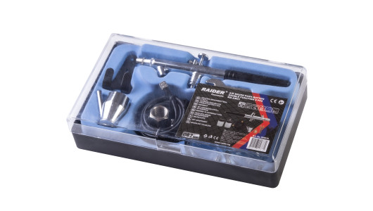 Аерограф двойнодействащ &oslash;0.2mm 8части к-т RAIDER RD-AB01 image