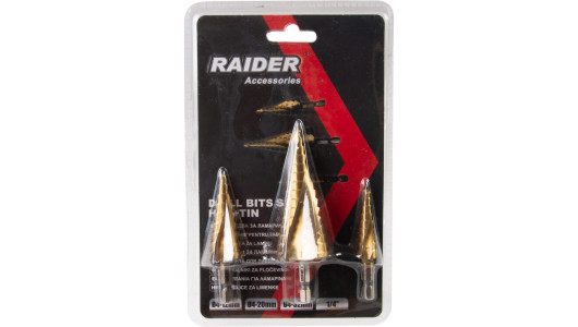 Burghiu conic in trepte &Oslash;4-12,4-20,4-32mm Set image