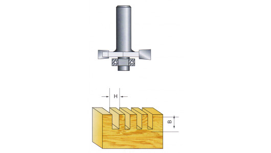 Router Bit &oslash;31.75 H6.35 B9.37mm Shank &oslash;8mm with bearing image