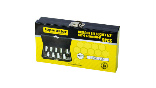 Вложки шестостен 1/2" 4-17mm к-т 9бр CR-V Topmaster Professional image