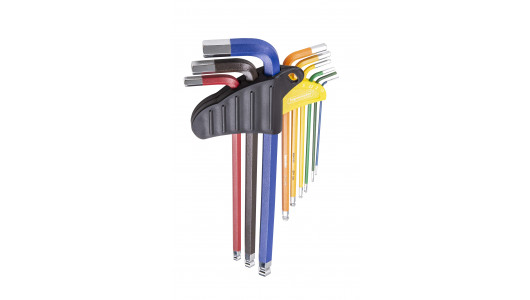 Ball point hex key set 1.5-10 mm, 9 pcs extra long COLOR TMP image
