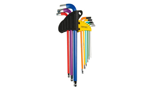 Ball point hex key set 1.5-10 mm, 9 pcs extra long COLOR TMP image