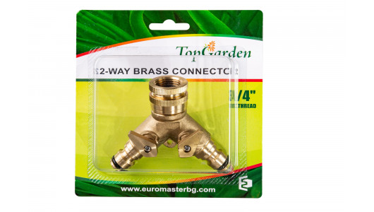2-way brass connector 3/4",1/2" int.thread TG image